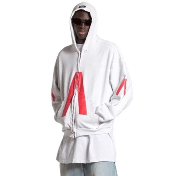 발렌시아가 남/녀 그레이 후드티 - Balenciaga Unisex Gray Hoodie … - 1
