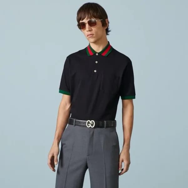 구찌 남성 블랙 폴로 반팔티 - Gucci Mens Polo Short sleeved Ts… - 1