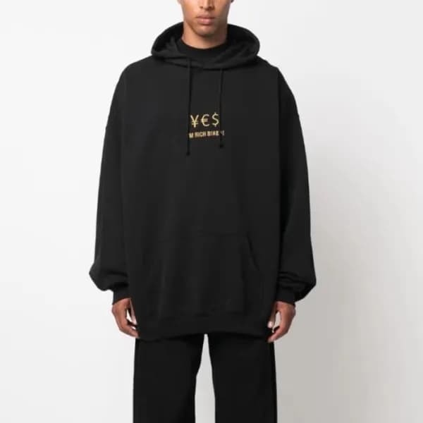 베트멍 남/녀 블랙 후드티 - Vetements Unisex Black Hoodie - v… - 1