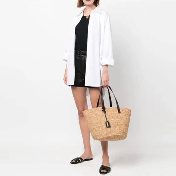 입생로랑 여성 라피아 쇼퍼 백 - Saint Laurent Womens Shoppinf B… - 1