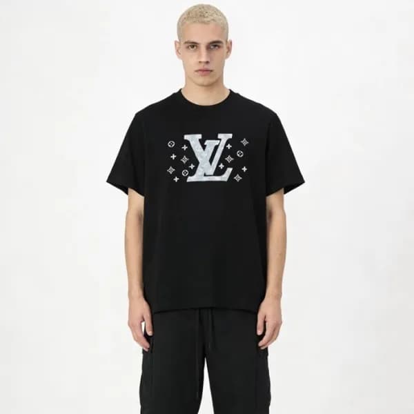 루이비통 남성 라운드 반팔티 - Louis vuitton Mens Round Tshirt … - 1