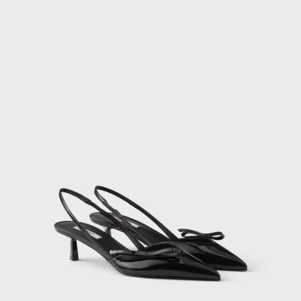 프라다 여성 보우 폰티드 토 슬링백 펌프스 - Prada Womens Bow Ponted … - 1
