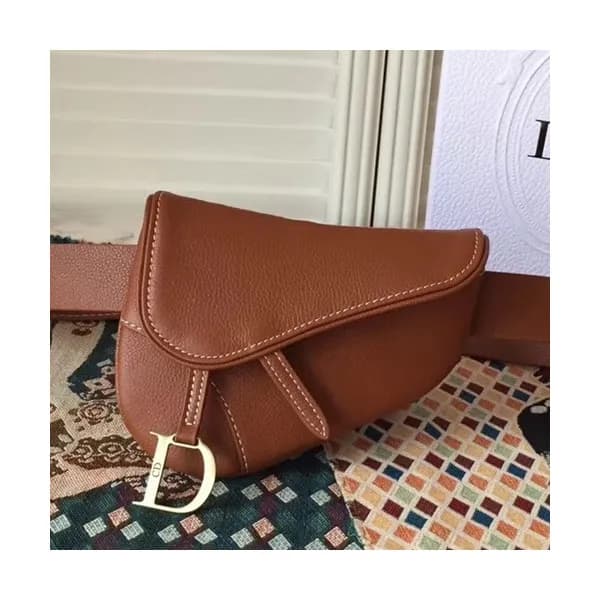 Dior 2018 Leather Brown Saddle Belt Bag ,17.5CM - … - 1