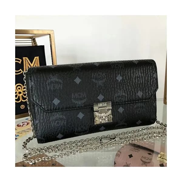 MCM Millie Visetos Chain Shoulder Cross Bag,18.5/2… - 1