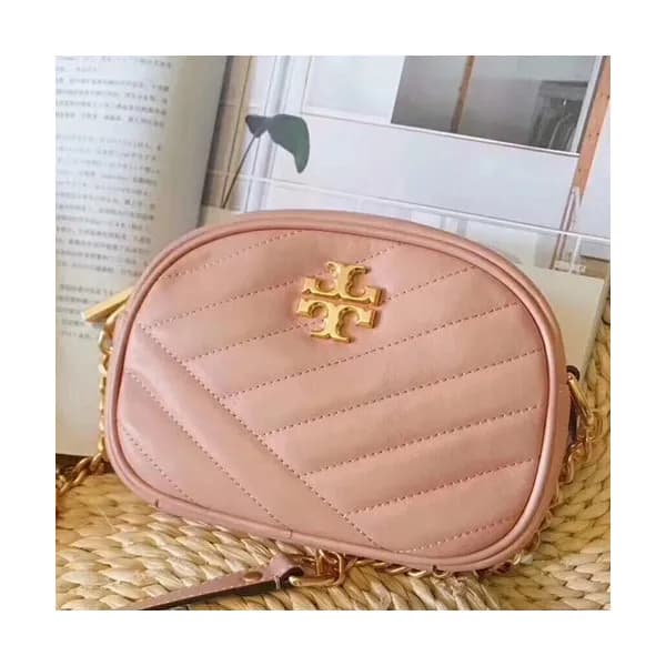 Tory Burch Leather Pink Kira Chevron Small Camera … - 1