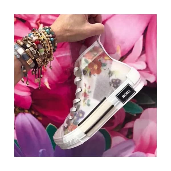 Dior x Kaws 2019 Mm/Wm Logo High-top Canvas Sneake… - 1
