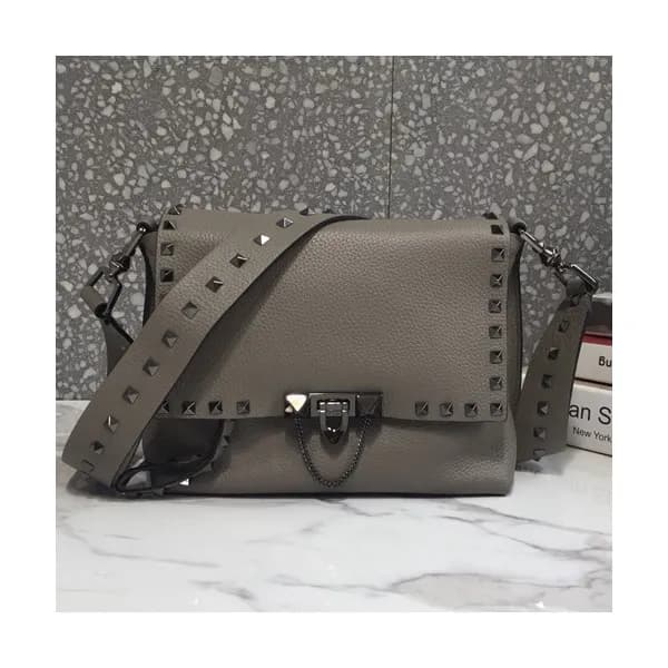 Valentino 2019 Leather Rockstud Shoudler Bag,23CM … - 1