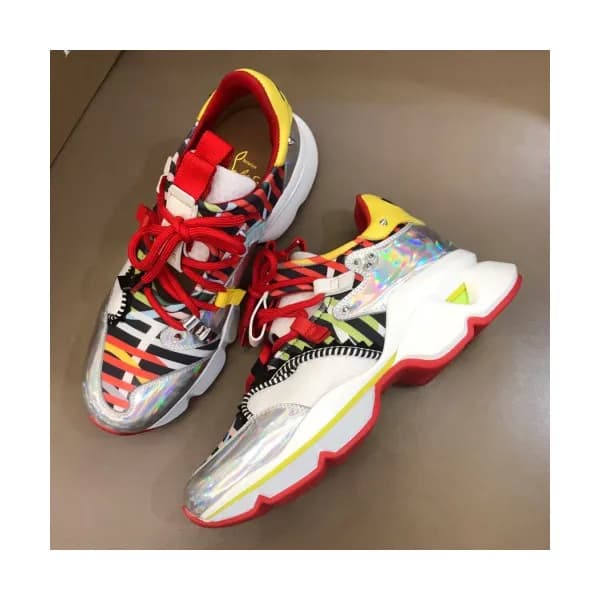 Christian Loubutin 2019 Mens Rainbow Leather Sneak… - 1