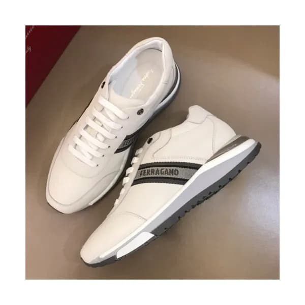 Ferragamo 2018 Mens Leather sneakers/Running Shoes… - 1