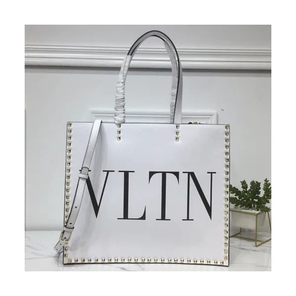 Valentino 2019 Leather VLTN Rockstud Tote Shoudler… - 1