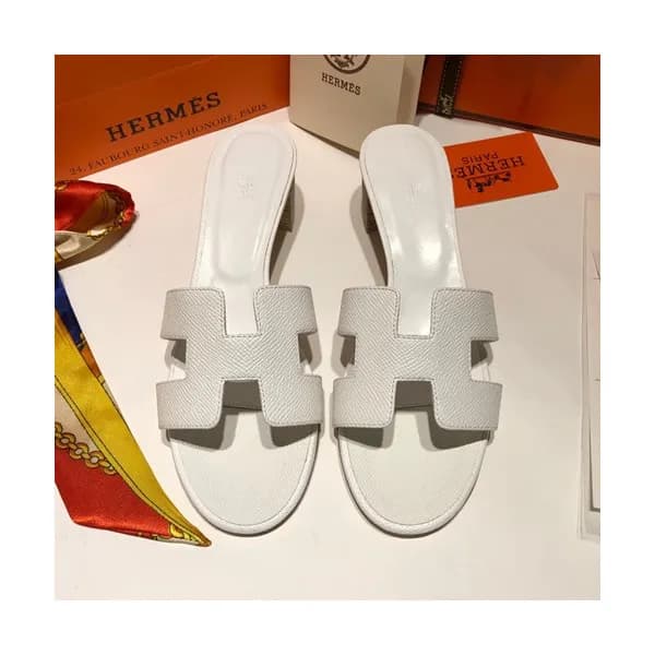 Hermes 2019 Ladies Oasis Leather Middle Heel Slipp… - 1