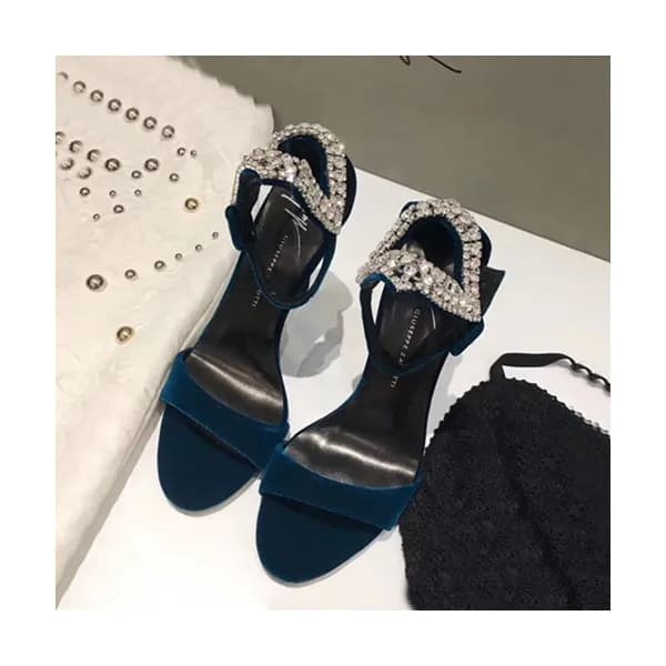 Giuseppe Zanoti 2019 Ladies Velvet High Heel Sanda… - 1