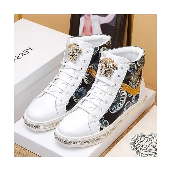 Versace 2019 Mens Leather Sneakers - 베르사체 2019 남성용… - 1