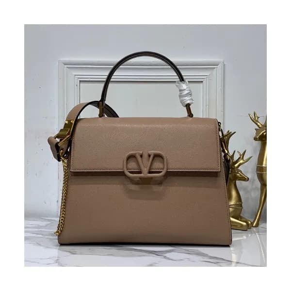 Valentino 2019 Leather Vsling Tote Shoudler Bag,30… - 1