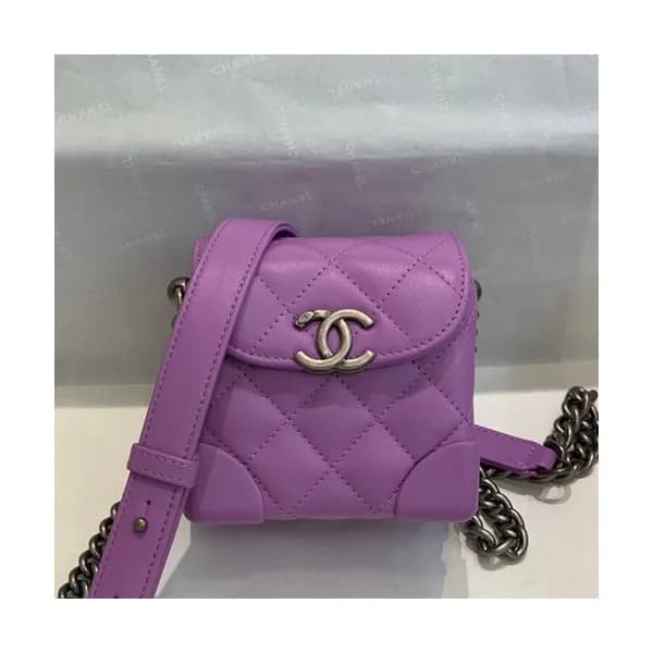 Chanel 2019 Leather Chain Shoulder Cross Bag,11CM … - 1