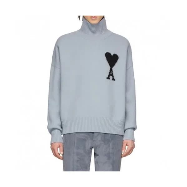 [아미]Ami 2020 Mens Logo Casual Turtle-neck Sweaters… - 1