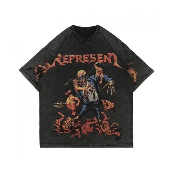 Represent Mm/Wm Wolf Logo Cotton Short Sleeved Ts… - 1