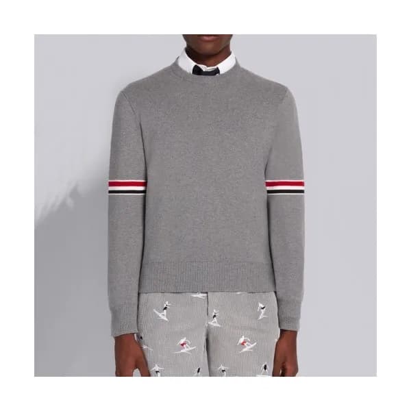 Thom Browne Mm/Wm Strap Crew-neck Wool Sweaters G… - 1