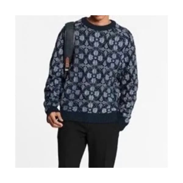 [트렌디]Louis vuitton Mens Casual Wool Sweaters Blue… - 1