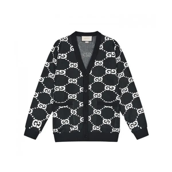 Gucci Mm/Wm Trendy V-neck Cardigan Black - 구찌 202… - 1