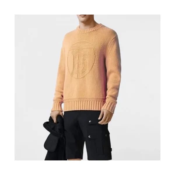 Burberry Mm/Wm Vintage Polo Wool Sweaters Beige -… - 1