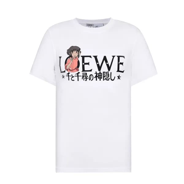 로에베 남자 이니셜 화이트 반팔티 - Unisex White Tshirts - loe055… - 1