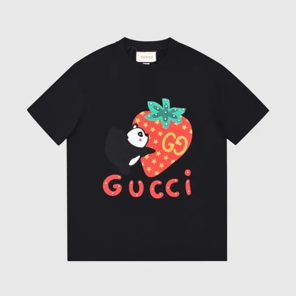 구찌 여성 크루넥 블랙 반팔티 - Womens Black Tshirts - guc04602… - 1