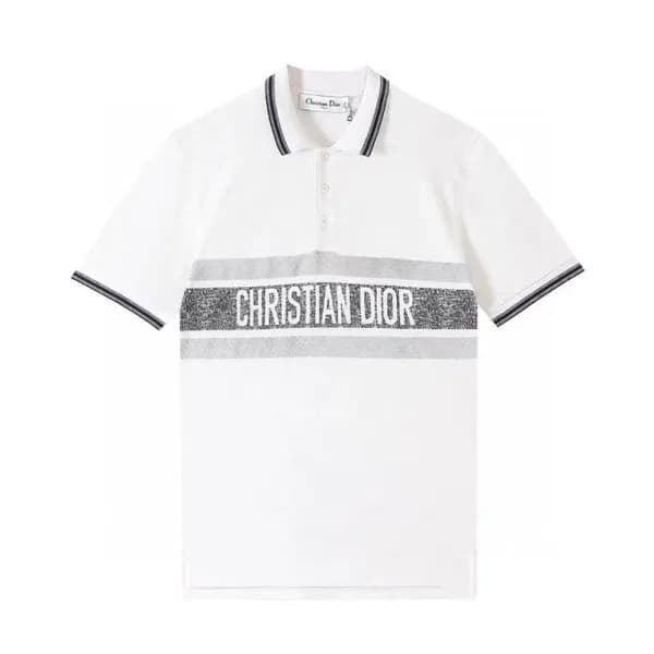 디올 남성 폴로 화이트 반팔티 - Mens White Tshirts - dio01697x - 1
