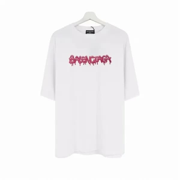 발렌시아가 남성 크루넥 화이트 반팔티 - Mens White Tshirts - bal013… - 1