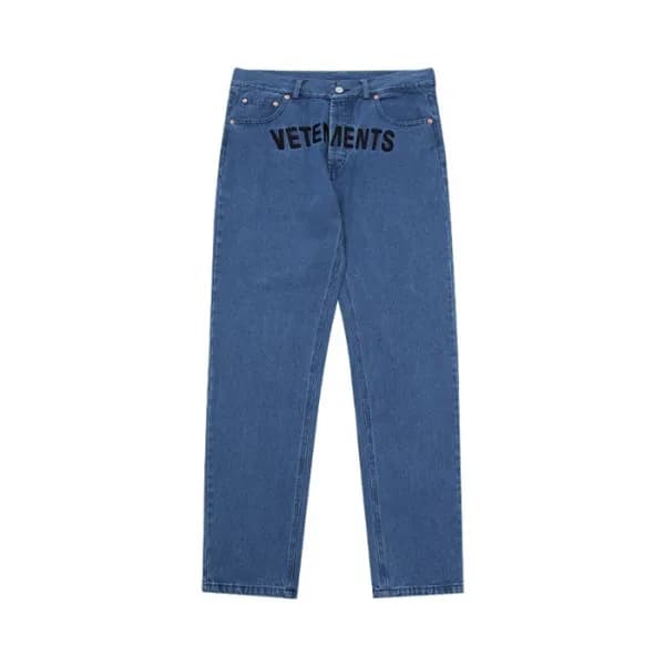 베트멍 남성 블루 청바지 - Vetements Mens Blue Jeans - vet285… - 1