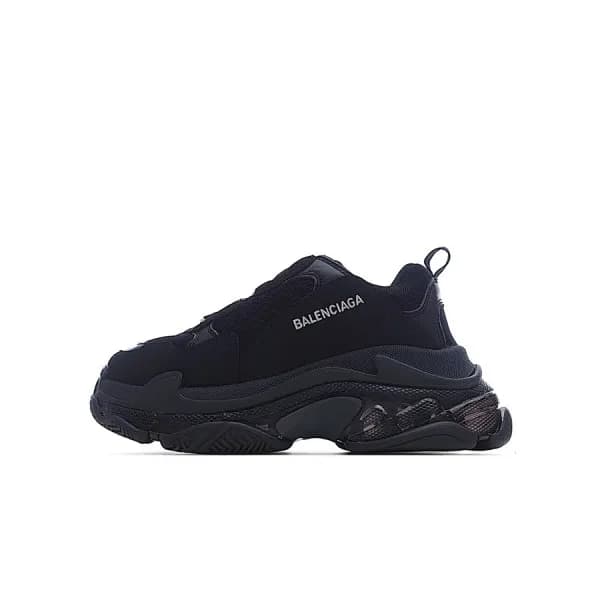 발렌시아가 남/녀 Triple S 블랙 스니커즈 - Unisex Black Sneakers… - 1