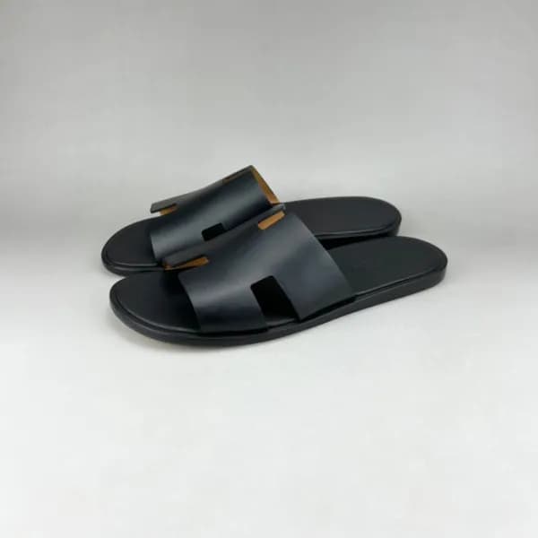 에르메스 남성 블랙 이지미르 - Mens Black Slippers - her0849x - 1