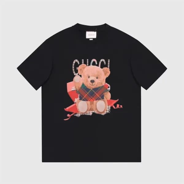 구찌 남/녀 블랙 크루넥 반팔티 - Unisex Black Tshirts - guc0499… - 1
