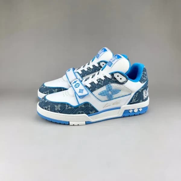 루이비통 남성 트렌디 블루 스니커즈 - Mens Blue Sneakers - lou0515… - 1