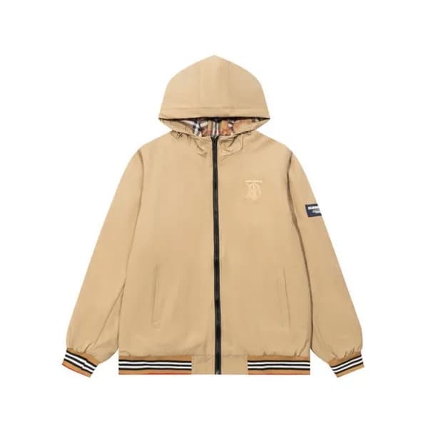 버버리 남성 베이지 후드 자켓 - Burberry Mens Beige Jackets - b… - 1