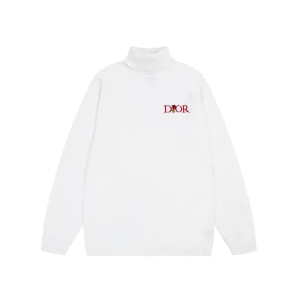 디올 남성 화이트 터틀넥 스웨터 - Dior Mens White Sweaters - di0… - 1