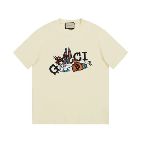 구찌 남/녀 아이보리 크루넥 반팔티 - Gucci Unisex Ivory Short sle… - 1