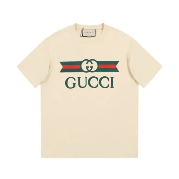 구찌 남/녀 아이보리 크루넥 반팔티 - Gucci Unisex Ivory Short sle… - 1