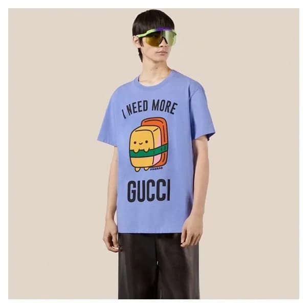 구찌 남/녀 퍼플 크루넥 반팔티 - Gucci Unisex Purple Short slee… - 1