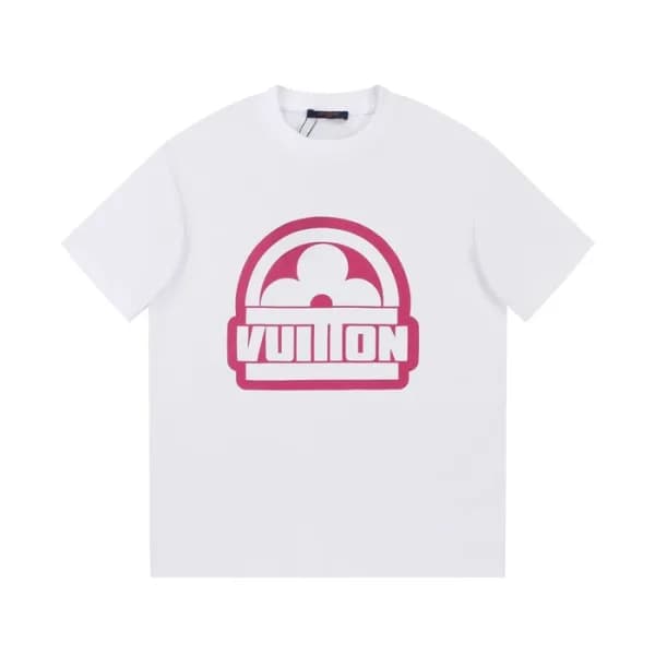 루이비통 남성 화이트 크루넥 반팔티 - Louis vuitton Mens White Sho… - 1