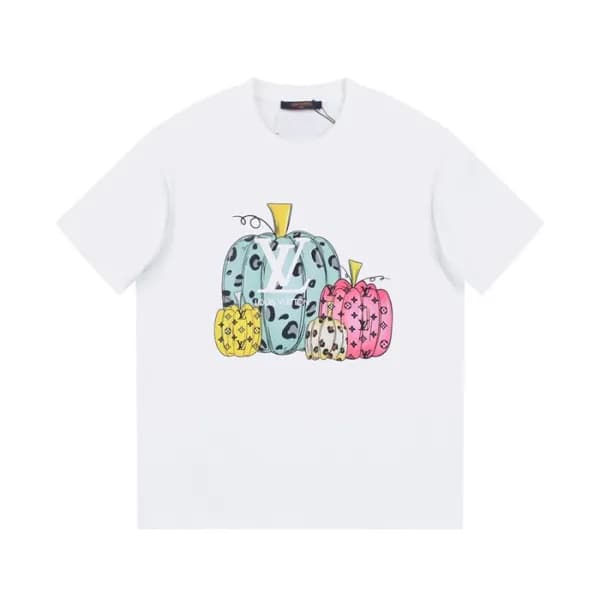 루이비통 남성 화이트 크루넥 반팔티 - Louis vuitton Mens White Sho… - 1