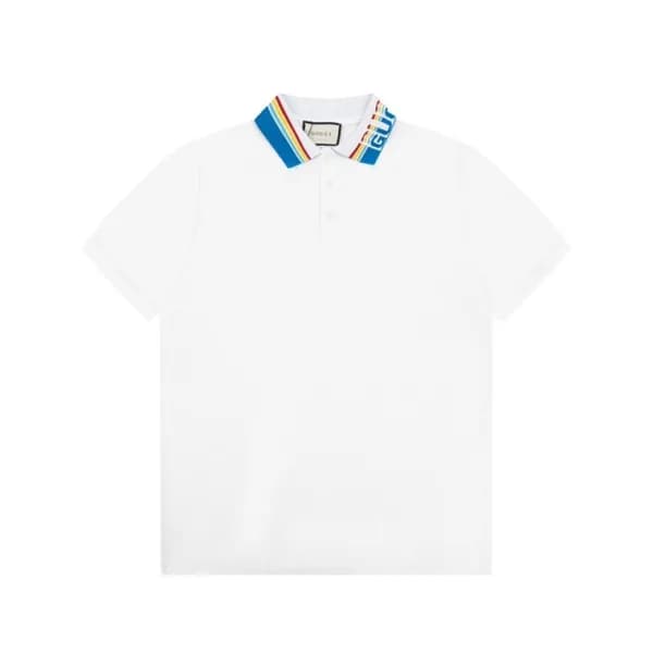 구찌 남성 화이트 폴로 반팔티 - Gucci Mens White Short sleeved … - 1