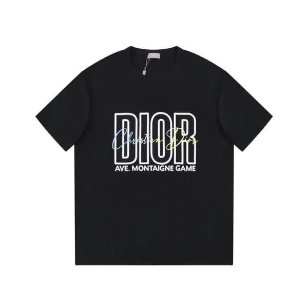 디올 남성 블랙 크루넥 반팔티 - Dior Mens Black Short sleeved T… - 1