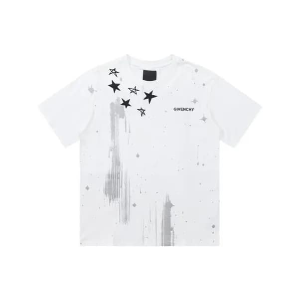 지방시 남성 크루넥 화이트 반팔티 - Givenchy Mens White Short Sle… - 1