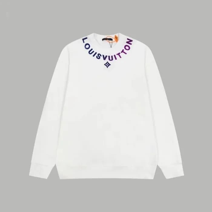 루이비통 남성 화이트 맨투맨 - Louis vuitton Mens White Tshirts… - 1