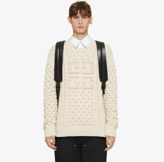 지방시 남성 화이트 크루넥 스웨터 - Givenchy Mens White Sweters- … - 1