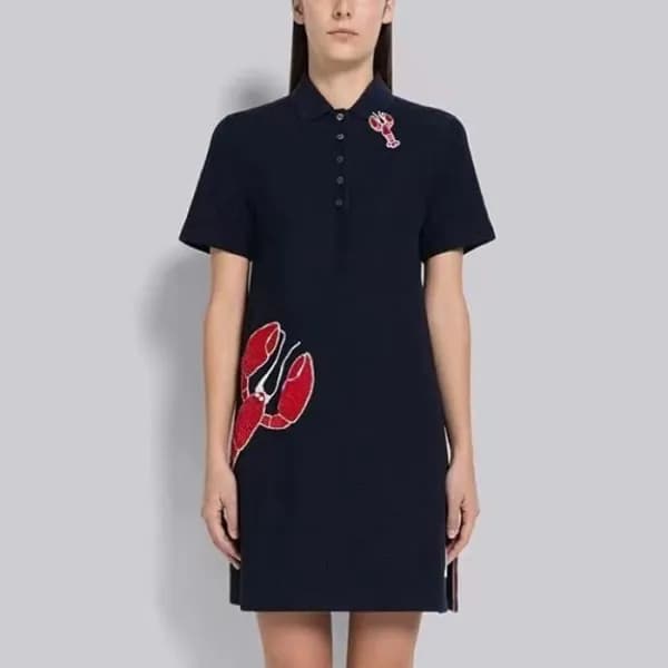 톰브라운 여성 폴로 원피스 - Thom Browne Womens Navy One-piece… - 1