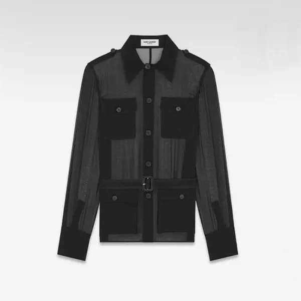 입생로랑 여성 폴로 셔츠 - Saint Laurent Womens Black Shirts … - 1