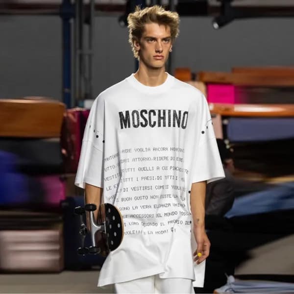 모스키노 남성 크루넥 반팔티 - Moschino Mens White Tshirts - mo…
