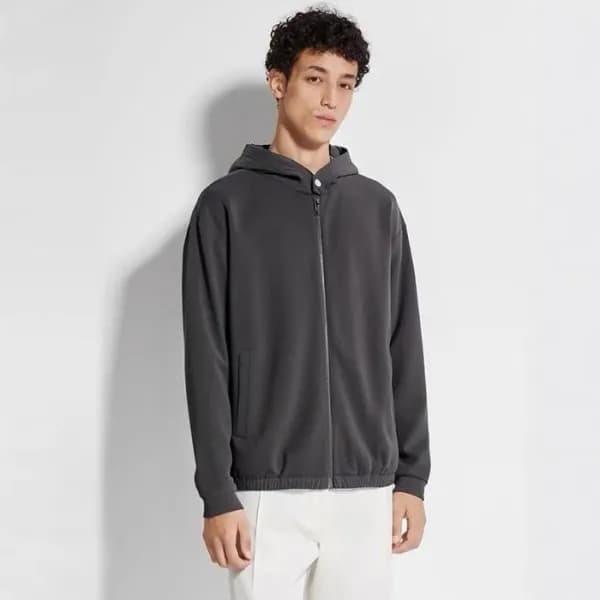 에르메네질도 제냐 남성 집업 후드티 - Ermenegildo Zegna Mens Zip-u… - 1
